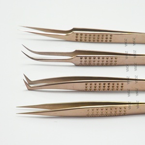 Extensions de cils professionnelles en acier inoxydable pince à épiler pointe pointue pour la technique de volume de cils multiples - Product Image 1