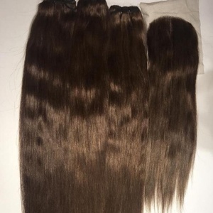 Top Vente 100% Vierge Brut Temple Cheveux Indien Machine Double Trame Bundle avec Cuticules Alignées Cheveux Humains Meilleure Qualité Cheveux - Product Image 2
