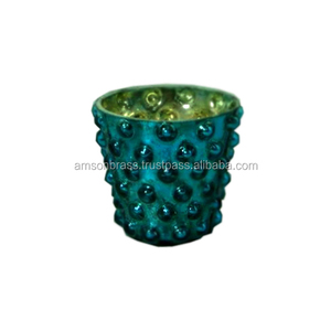 Bougeoir votif décoratif Bougeoir votif en verre coloré Pierre perlée - Product Image 3