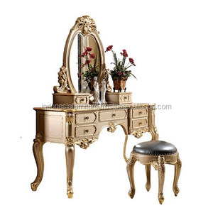 European Dresser Small Apartment Solid Carved Dressing Table Princess Dresser <b>Makeup</b> Mirror <b>Makeup</b> Stool Set Dresser - Product Image 4