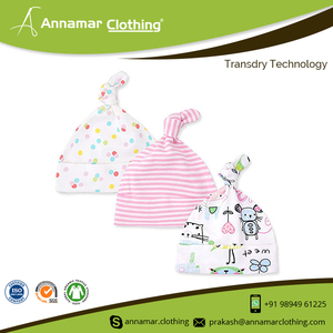 High Quality 100% Cotton Newborn Baby Beanie Hat With Private Label - Product Image 2