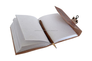 Diario de Cuero Genuino Hecho a Mano con Grabado de Girasol Naranja, Páginas Blancas en Blanco, Cuaderno A5, Libro de Sombras, Diario con Cierre Antiguo en C - Product Image 6