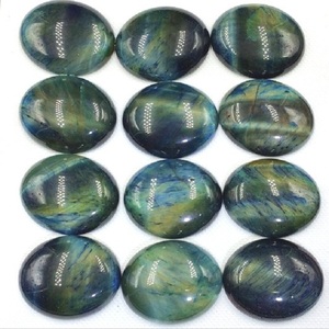 Oeil de tigre bleu ovale perle pierre collier pierres ovale cristal breloques pour la fabrication de bijoux cristal femmes collier grossiste - Product Image 1