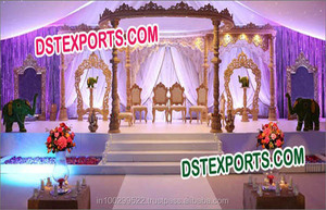 Mandap de Boda Tallado por Diseñadores, Mandap de Boda Hindú Elegante, Mandap de Boda de Madera Hecho a Mano, Decoración para Eventos en Suiza, Londres - Product Image 5