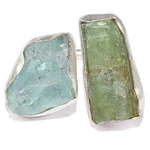 ดูดีท้องฟ้า Blue_Green Aquamarine 925เงินสเตอร์ลิงแฟนซีแหวนแฮนด์เมดเครื่องประดับเงินออกแบบเครื่องประดับเงิน - Product Image 2