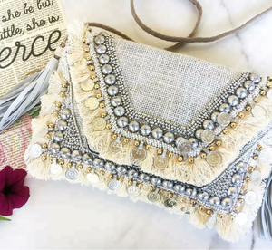 Bolso de compras con borlas para mujer, bolsa de mano de fiesta de noche, con borlas y borlas, venta al por mayor, Guru, Kirpa, Export House - Product Image 2