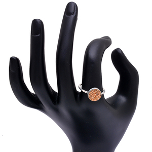 Anillo de Plata de Ley 925 hecho a mano, piedra preciosa Druzy dorada, joyería Unisex de moda para fiesta, aniversario de boda - Product Image 3
