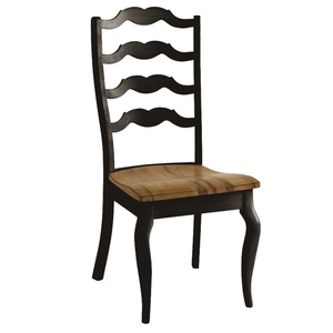 Silla Industrial de madera y cuero - Product Image 3