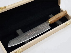 Lame en acier au carbone jetable professionnelle cuisine damas/couteau de Chef de boucher acier inoxydable VG10 gaine en cuir alimentaire tranchante - Product Image 4