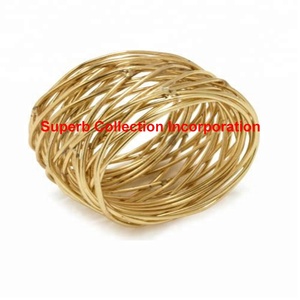 Nouveau rond de serviette en fil métallique personnalisé en or pour décoration de mariage meilleure vente et de haute qualité - Product Image 2