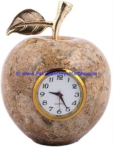 Hermosos relojes de mármol, piedra NATURAL tallada a mano en forma de manzana - Product Image 6
