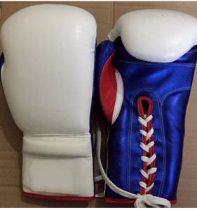 ถุงมือมวยหนังคาวไฮด์มวยไทย8ออนซ์ใหม่2024ออกแบบวงแหวนแบบผูกเชือกสำหรับฝึกกีฬา - Product Image 3