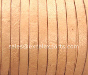 Sangles en cuir véritable plat 5mm de large 1.5mm d'épaisseur 50 mètres Rouleaux Prix de gros Fournitures en vrac - Product Image 2