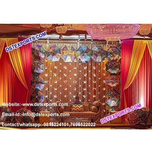 Wedding Stage Back Candle Wall With Umberellas Royal Design Wedding Candle Backwalls Wedding Stage Candle Walls Backdrop - Product Image 1