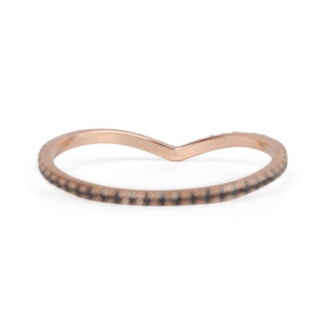 0.55 Carats Natural Black Diamond Eternity Wedding Band Black Diamond <b>Rings</b> Eternity Wedding Band 14k Rose Gold for Woman - Product Image 3