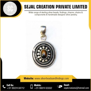 Emballage personnalisé pendentifs en argent sterling en œil de tigre prix de gros pendentifs et breloques de bijouterie fine - Product Image 3