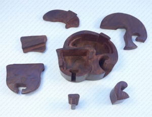 Wooden <b>Puzzle</b> <b>Box</b> Sleeping Cat (AC 4053) - Product Image 3