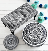 Pouf de sol en tissu de sari vintage fait main en Inde, siège de sol, canapé, poufs, ottomanes, tabourets, housse de pouf en noir, pouf, poufs