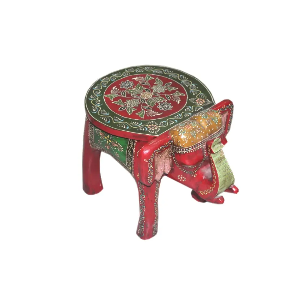 인도 스타일 나무 코끼리 손으로 그린 의자