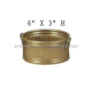 กระถางทองเหลืองสำหรับตกแต่งชาวไร่ทำจากทองโบราณ - Product Image 4