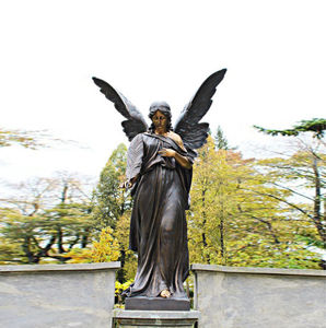 <span class=keywords><strong>Angelo</strong></span> in ginocchio in bronzo religioso europeo con statua ad ala per la decorazione della chiesa o del giardino - Product Image 2