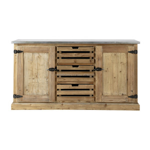 Rustique Vintage trois tiroirs deux portes buffet récupéré pin bois armoire de rangement unité de vaisselle pour meubles de salon - Product Image 1