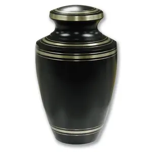 โกศเผาทองเหลืองสำหรับผู้ใหญ่,กาน้ำโกศที่ระลึกสำหรับขี้เถ้าอุปกรณ์งานศพสำหรับขายโกศมนุษย์สีดำเงา - Product Image 1