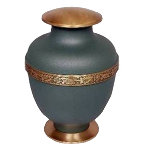 Urna de cremación de latón fundido para cenizas, urna de cremación negra para adultos, color gris mate, superventas - Product Image 1