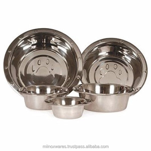 Bols de nourrissage pour chien en acier inoxydable, écologiques, imperméables, à bord large et arrondi, avec motif en relief - Product Image 3