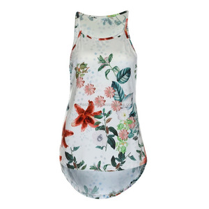 เสื้อกล้ามแขนกุดพิมพ์ลายดอกไม้โลโก้ที่กำหนดเองสำหรับผู้หญิงลูกไม้สวมใส่สบายๆสำหรับอากาศร้อน - Product Image 2