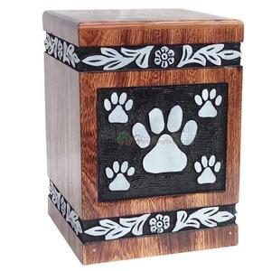 Nouvelle boîte de cercueil en bois gravée carrée solide bon marché pour adultes, cendres de funérailles humaines, urnes de crémation de Style américain/européen - Product Image 2