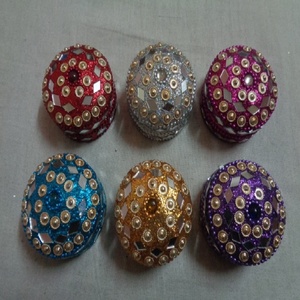 Lac With Mirror Work Round Jewelry <b>Boxes</b> Trinket <b>Pill</b> <b>Boxes</b> for Wholesale From India - Product Image 4