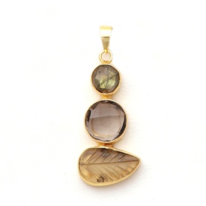 Labradorite ธรรมชาติ,Curve Citrine พลอยสีทองจี้เดี่ยวหาผู้จัดจำหน่ายเครื่องประดับ - Product Image 1