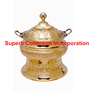 Réchaud en laiton gaufré de haute qualité Style rond moderne avec capacité de 5L Vente chaude pour les hôtels - Product Image 2