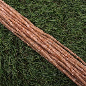 Cuentas de piedra preciosa facetada de piedra lunar de melocotón - Product Image 2