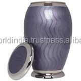 Suministros funerarios de urna de cremación de estilo americano para adultos de lavanda azul de Brassworld India - Product Image 3