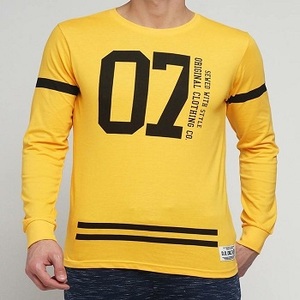 High quality long sleeve white oversized screen printing t shirt for men - Product Image 2