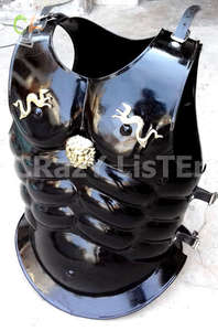 Chaqueta romana de armadura de músculo náutico con acabado de latón medieval Metal con técnica plateada e impresión de huecograbado - Product Image 6