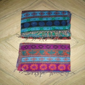 Wholesale Traditional Tibetan Style Printed Geometric Floral Acrylic Woolen Winter <b>Shawls</b> 100x200cm Unisex India - Product Image 3