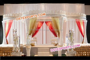 Indian Wedding Crystal Mandap Set Designer Crystal Mandaps Manufacturer Indian Wedding Crystal Mandap Exporter Houston - Product Image 5