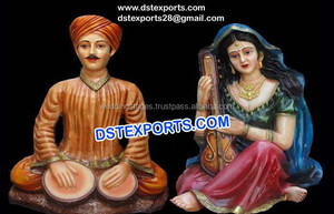 La cultura Punjabi de fibra de estatua Punjabi pueblo tema estatuas shoni-mahiwal staue con - Product Image 2
