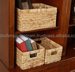 Cesta de jacinto de agua de estilo cuadrado, vintage, venta al por mayor, almacenamiento - Product Image 4