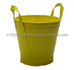 High Quality IHA Vintage Designed Galvanized Metal Floor Boughpot <b>Planter</b> Pot <b>Tray</b> Small Indoor Outdoor Garden Use Green Floor - Product Image 3