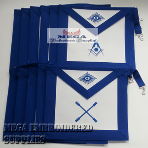 Masonic Regalia bordado azul Lodge oficial delantales tela cuero cinta masón punto de cruz costura artesanías - Product Image 2