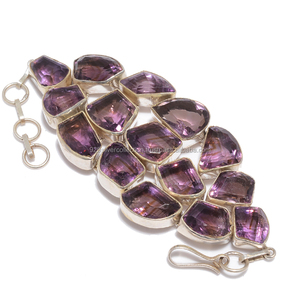 สร้อยข้อมืออัญมณีเงินสเตอร์ลิง925ใหม่กำไลอเมทิสต์แอฟริกันสำหรับงานเลี้ยงงานแต่งงานหรือของขวัญ - Product Image 2