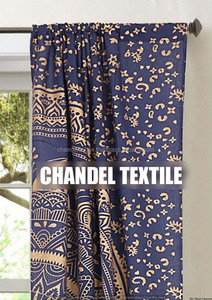 ม่านทองลายแมนดาลาสีน้ำเงินสไตล์อินเดีย,ม่านแขวนผนังสไตล์อินเดียสำหรับตกแต่งประตูหน้าต่างผ้าม่าน2ชิ้น - Product Image 6