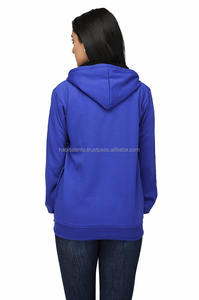Sudadera con capucha para mujer Fábrica OEM Sudadera con capucha de algodón original de alta calidad Sudaderas con capucha personalizadas Colores sólidos térmicos Azul oscuro - Product Image 3