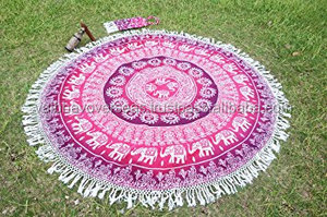 2025 nouveauté 100% coton Jacquard imprimé serviettes de plage à séchage rapide glands couleur unie tissé Mandala Design fait à la main personnalisé - Product Image 3