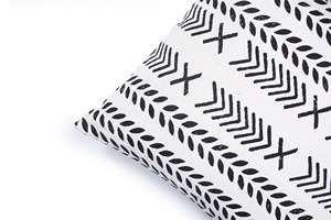 Custom Printed Indian Mudcloth Pillow Case Wholesale Decorative Mud Cloth Throw Pillow White block printed <b>cushion</b> cover - Product Image 2