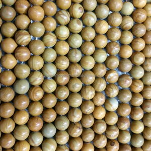 Hebras de cuentas de jaspe de madera, cuentas redondas de grado AAA, cuentas de piedras preciosas - Product Image 1